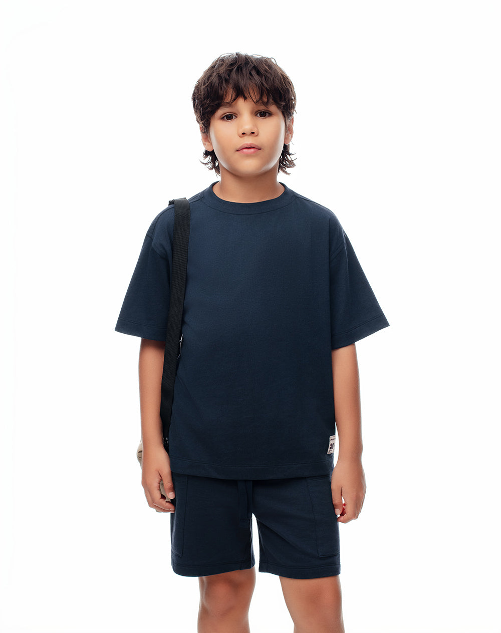 Conjunto camiseta + bermuda azul niño