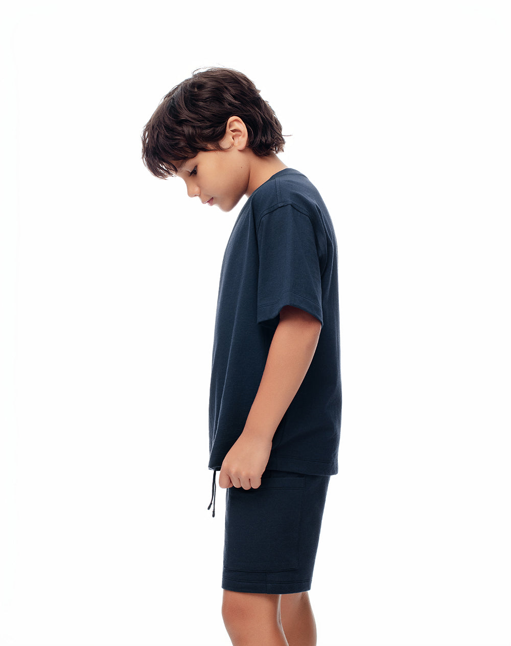 Conjunto camiseta + bermuda azul niño