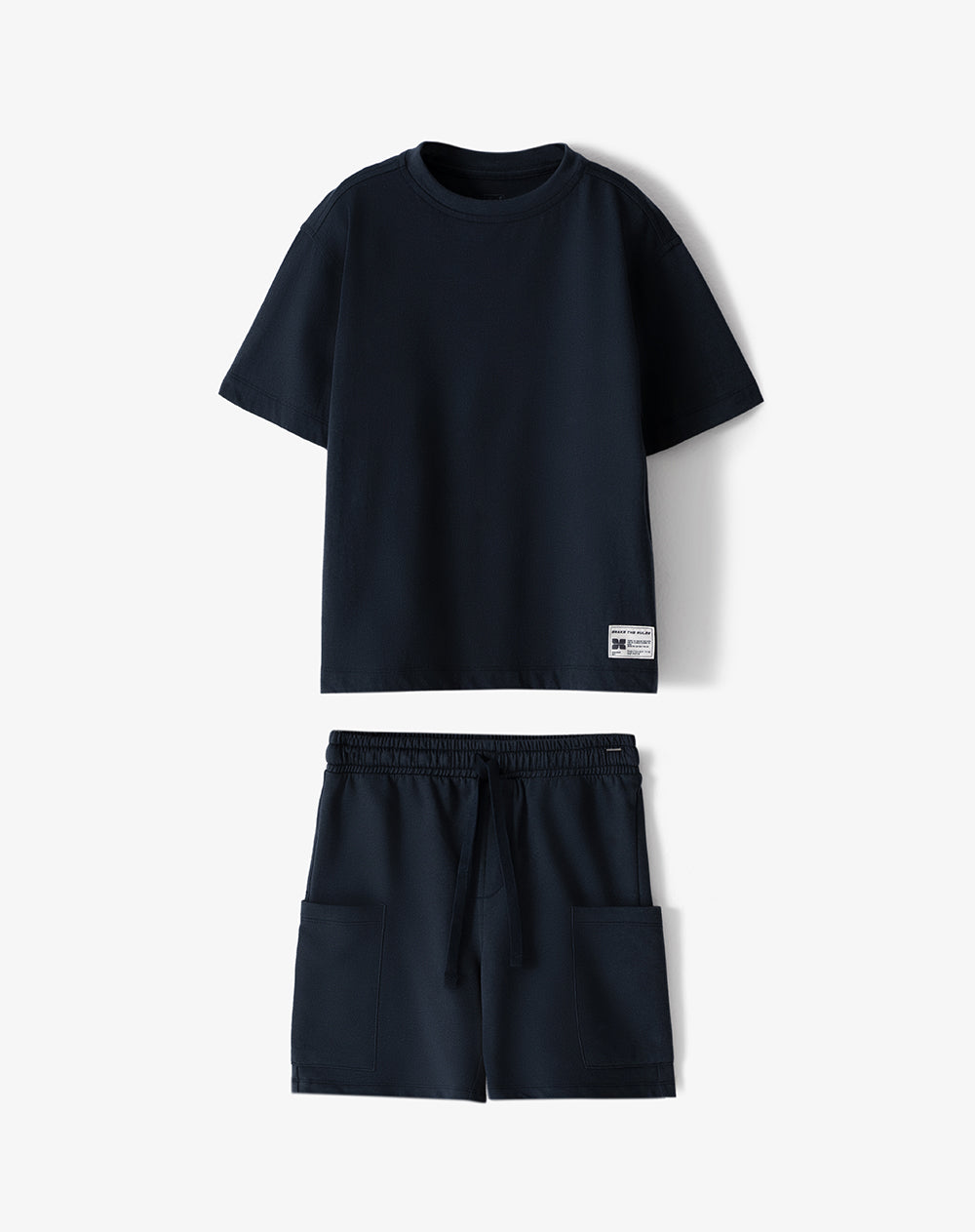 Conjunto camiseta + bermuda azul niño