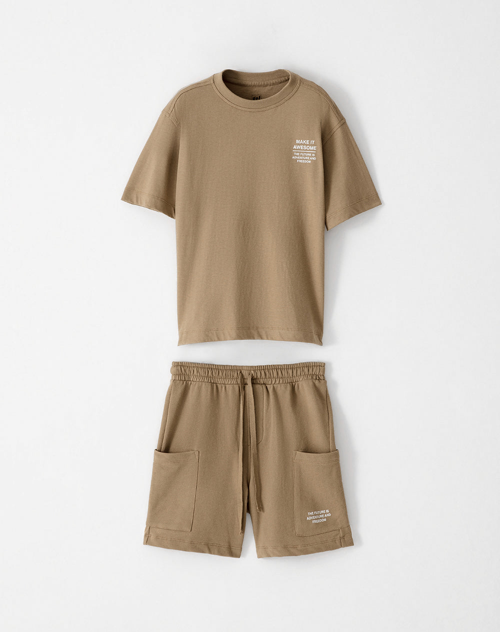 Conjunto camiseta + bermuda habano