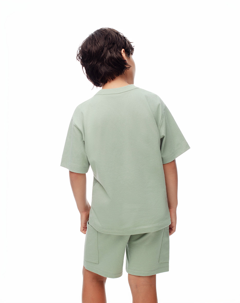 Conjunto camiseta + bermuda verde niño