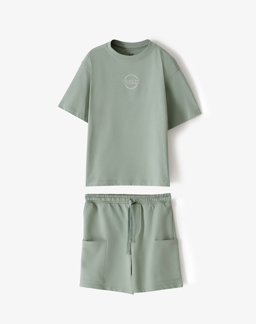 Conjunto camiseta + bermuda verde niño