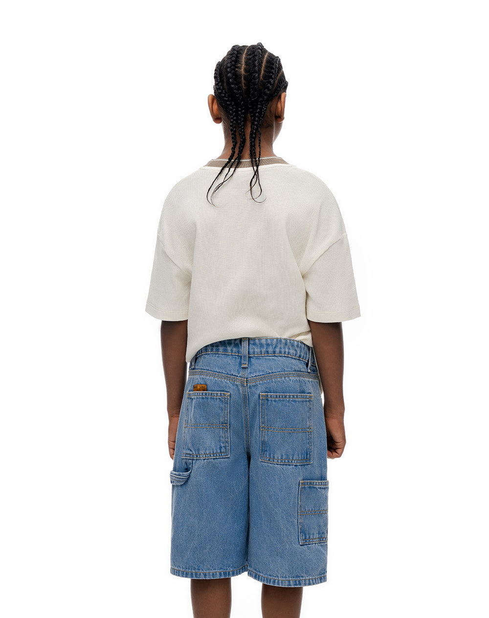 Bermuda denim regular algodón índigo medio niño