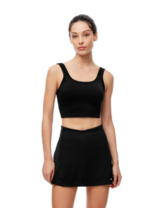 Falda de tennis ciclista interno negra para mujer