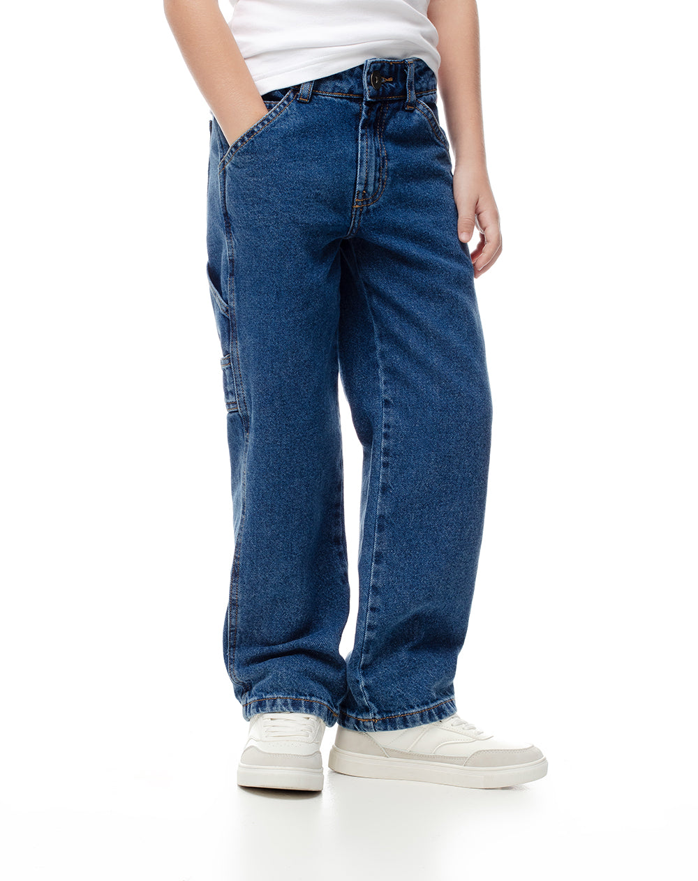 Jean regular fit tiro medio indigo oscuro