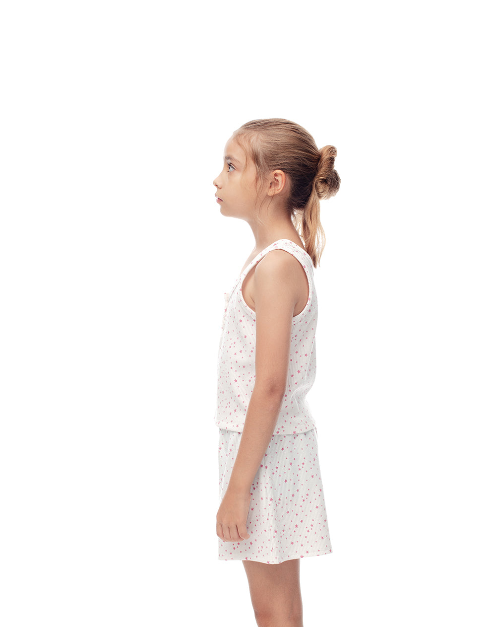 Pijama regular fit manga corta blanca estampada