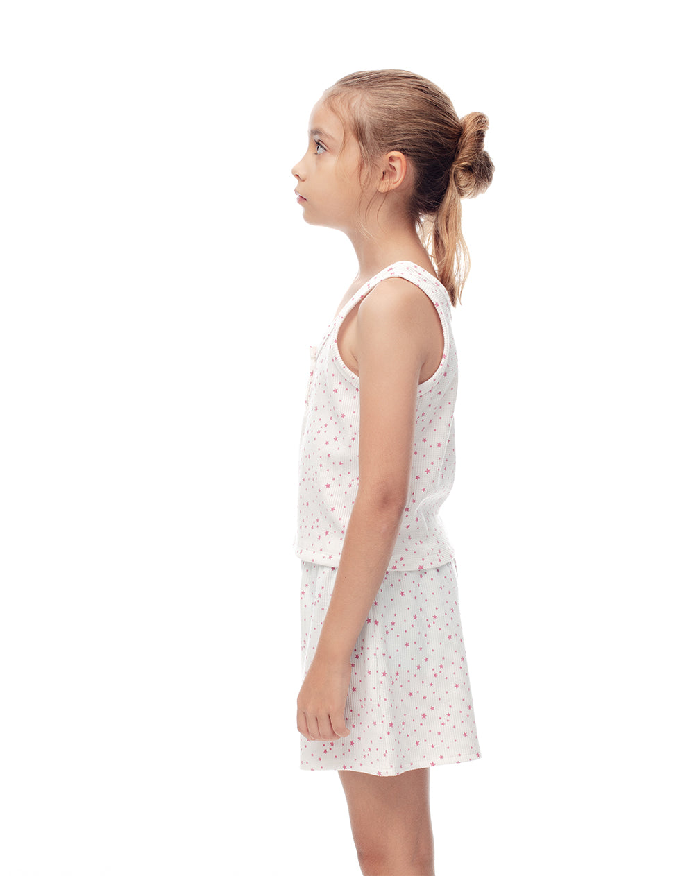 Pijama regular fit manga corta blanca estampada