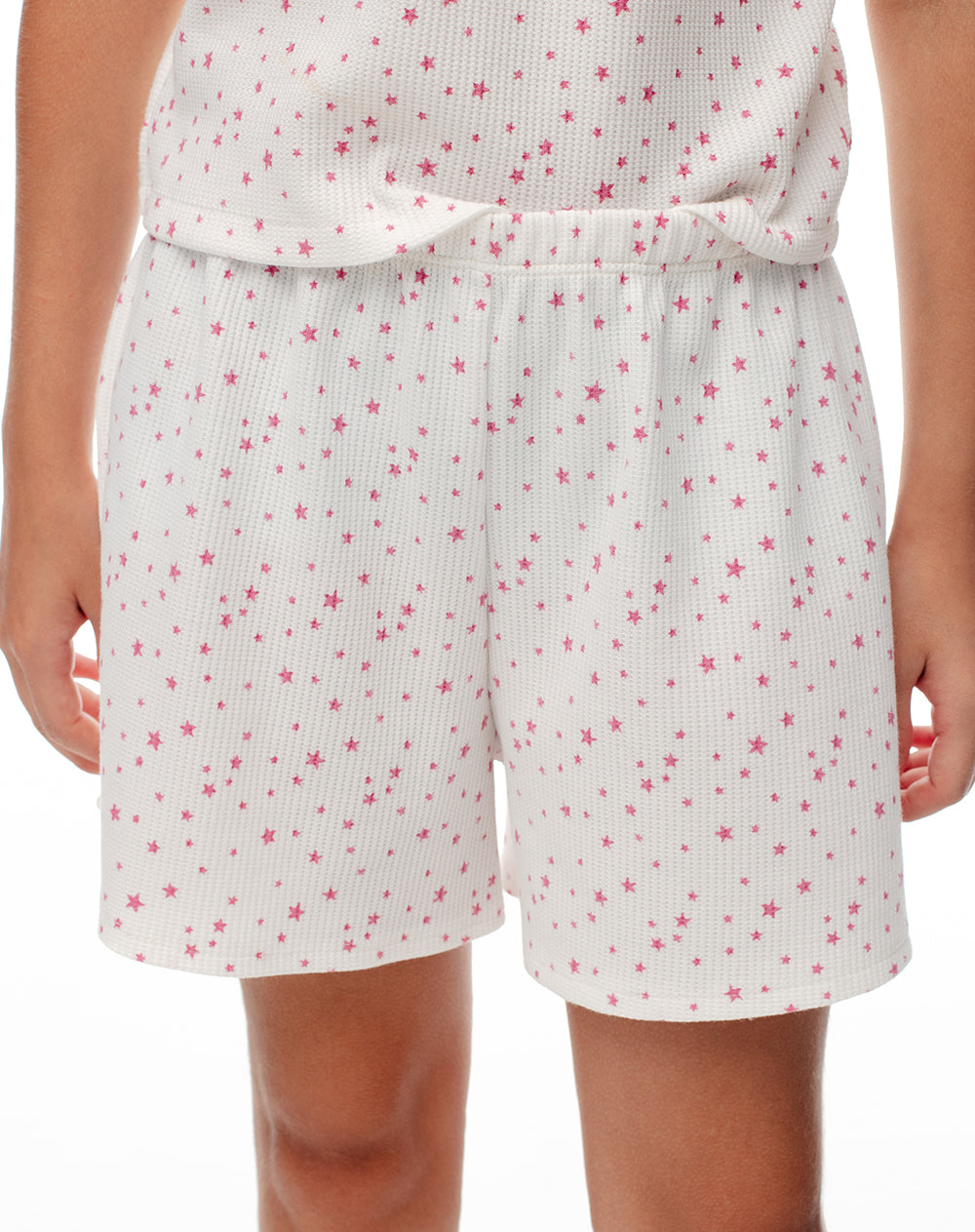 Pijama regular fit manga corta blanca estampada