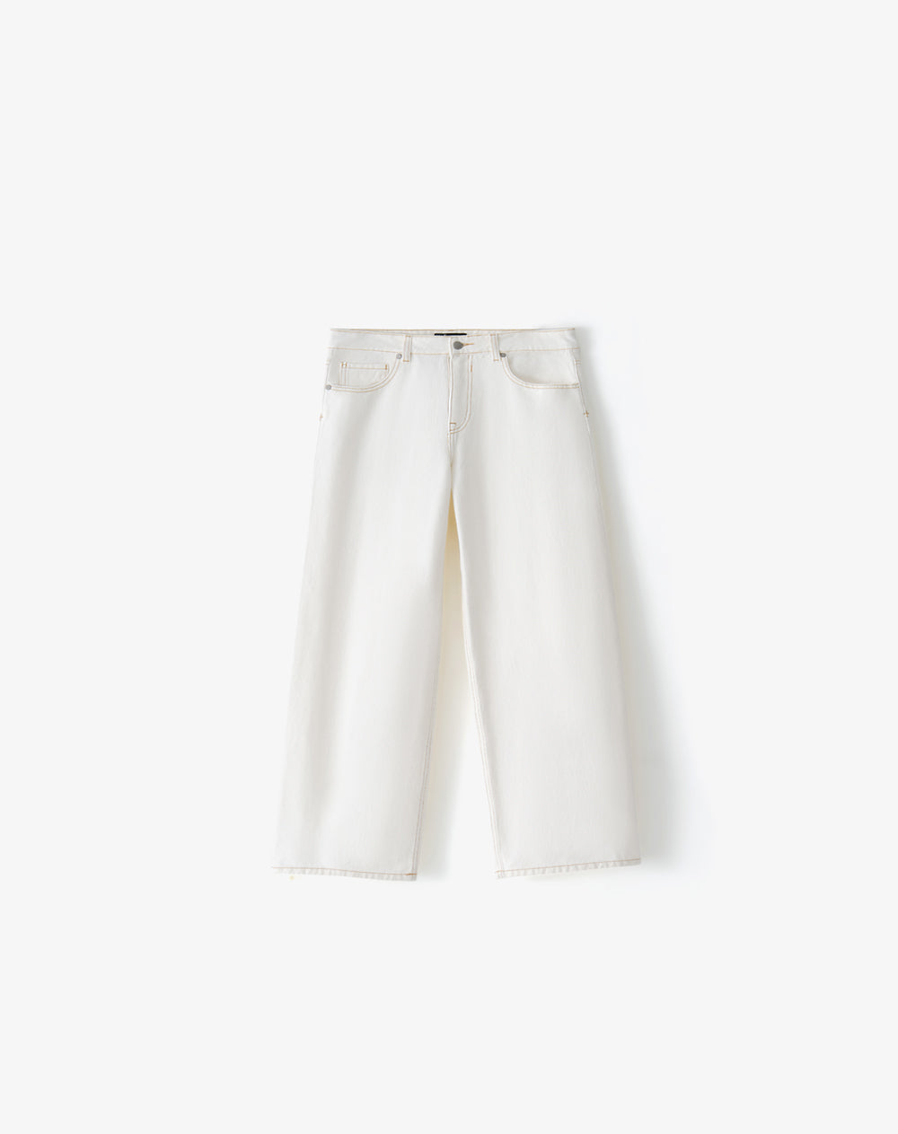 Jean straight tiro medio crudo mujer