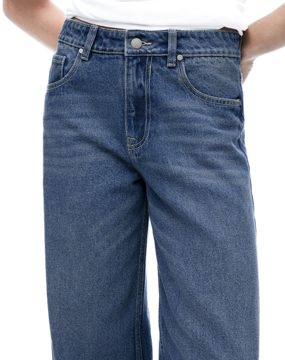 Jean straight tiro medio indigo mujer