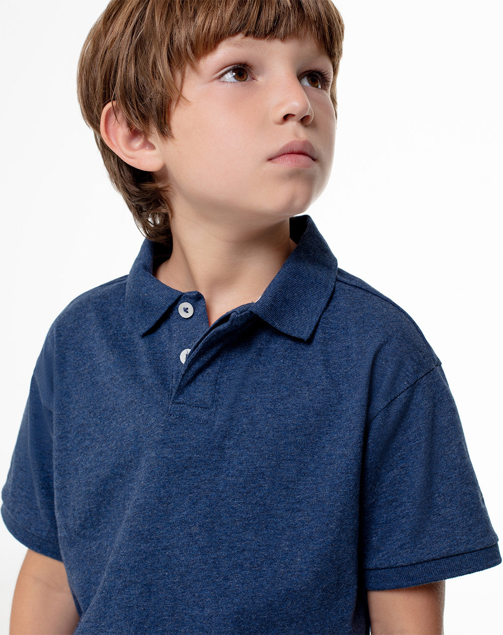 Polo Layed regular fit azul jaspeada