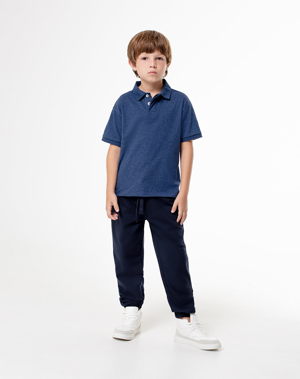 Polo Layed regular fit azul jaspeada
