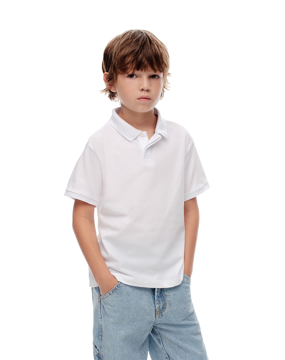 Polo Layed regular fit blanca
