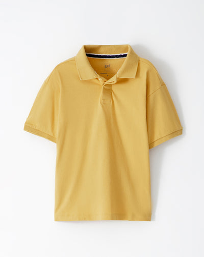 Polo regular algodón mostaza niño