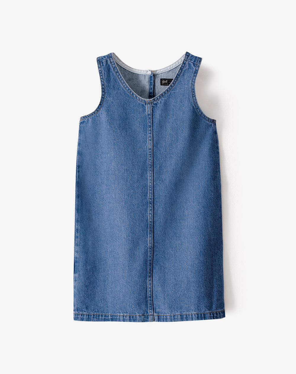 Vestido corto en drill indigo medio