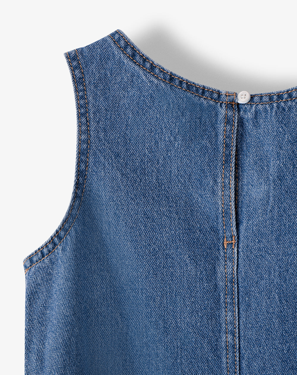 Vestido corto en drill indigo medio