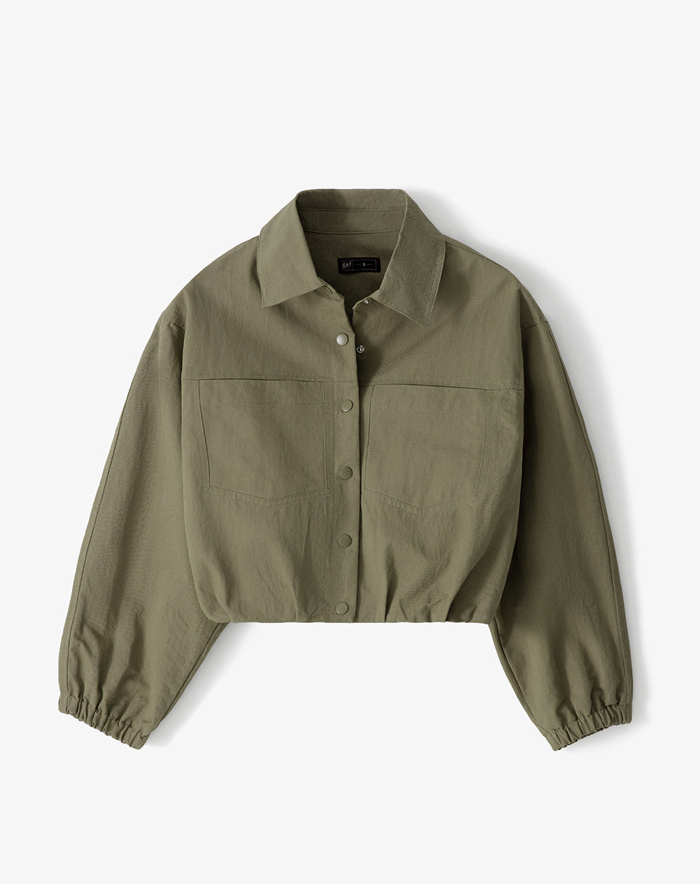 Chaqueta regular drill verde mujer