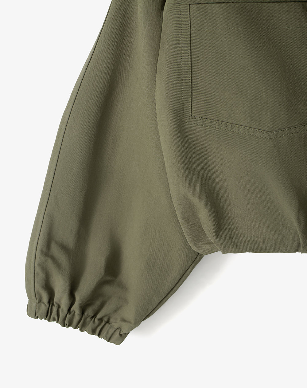 Chaqueta regular drill verde mujer