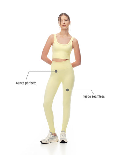Legging deportivo seamless amarillo mujer