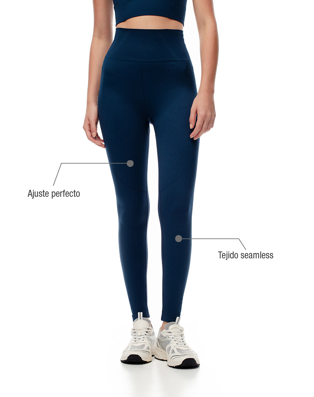 Legging deportivo seamless azul mujer