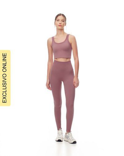 Legging tiro alto malva