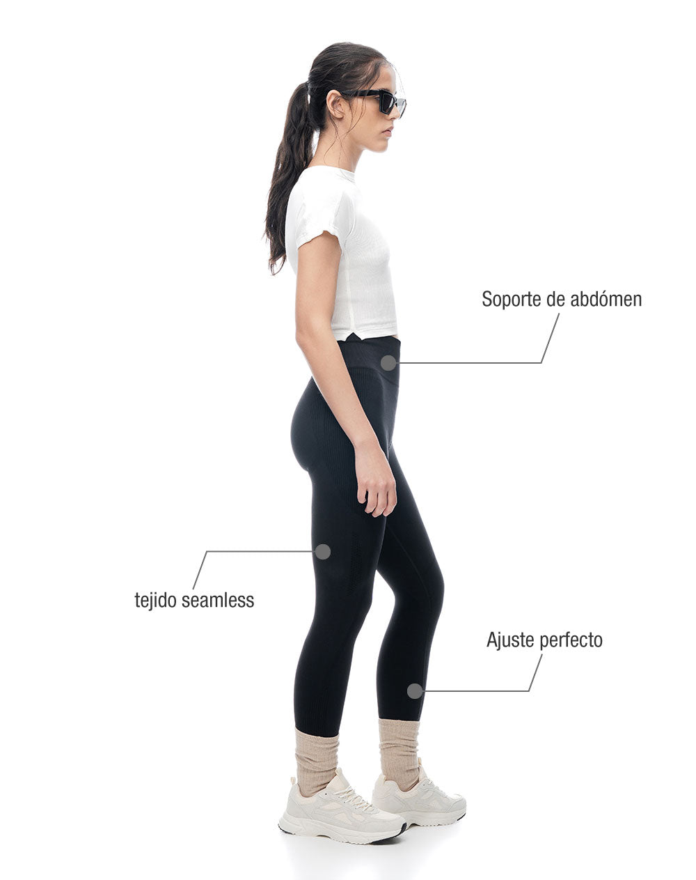 Legging deportivo seamless negro mujer