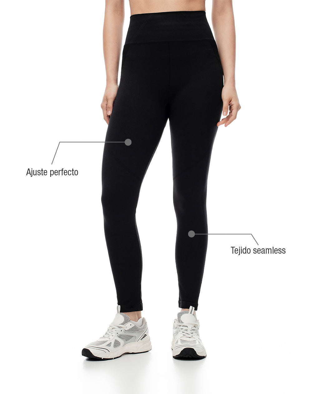 Legging deportivo seamless negro mujer