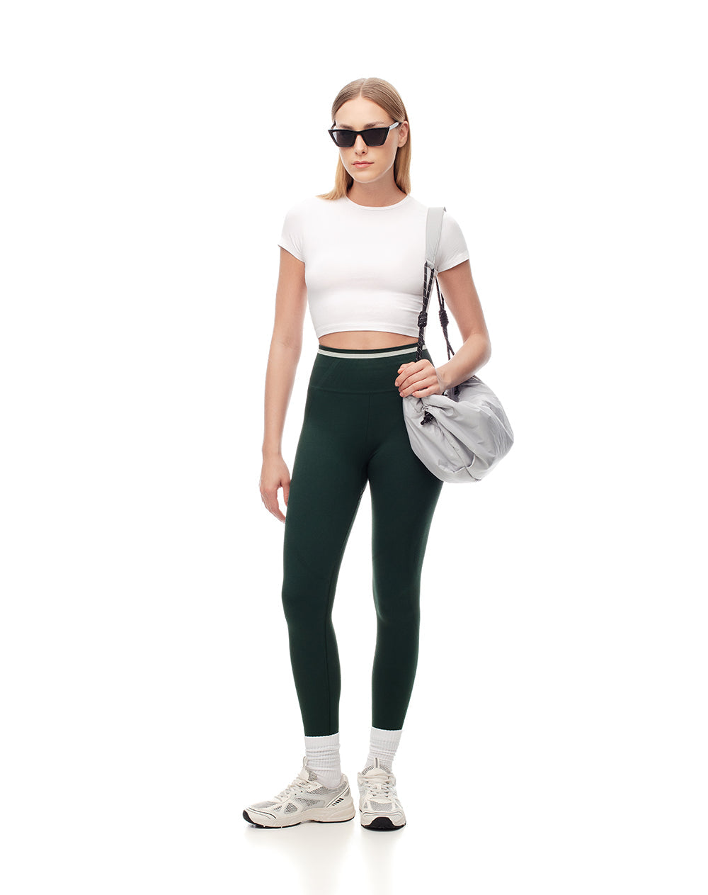Top + legging deportivo verde mujer