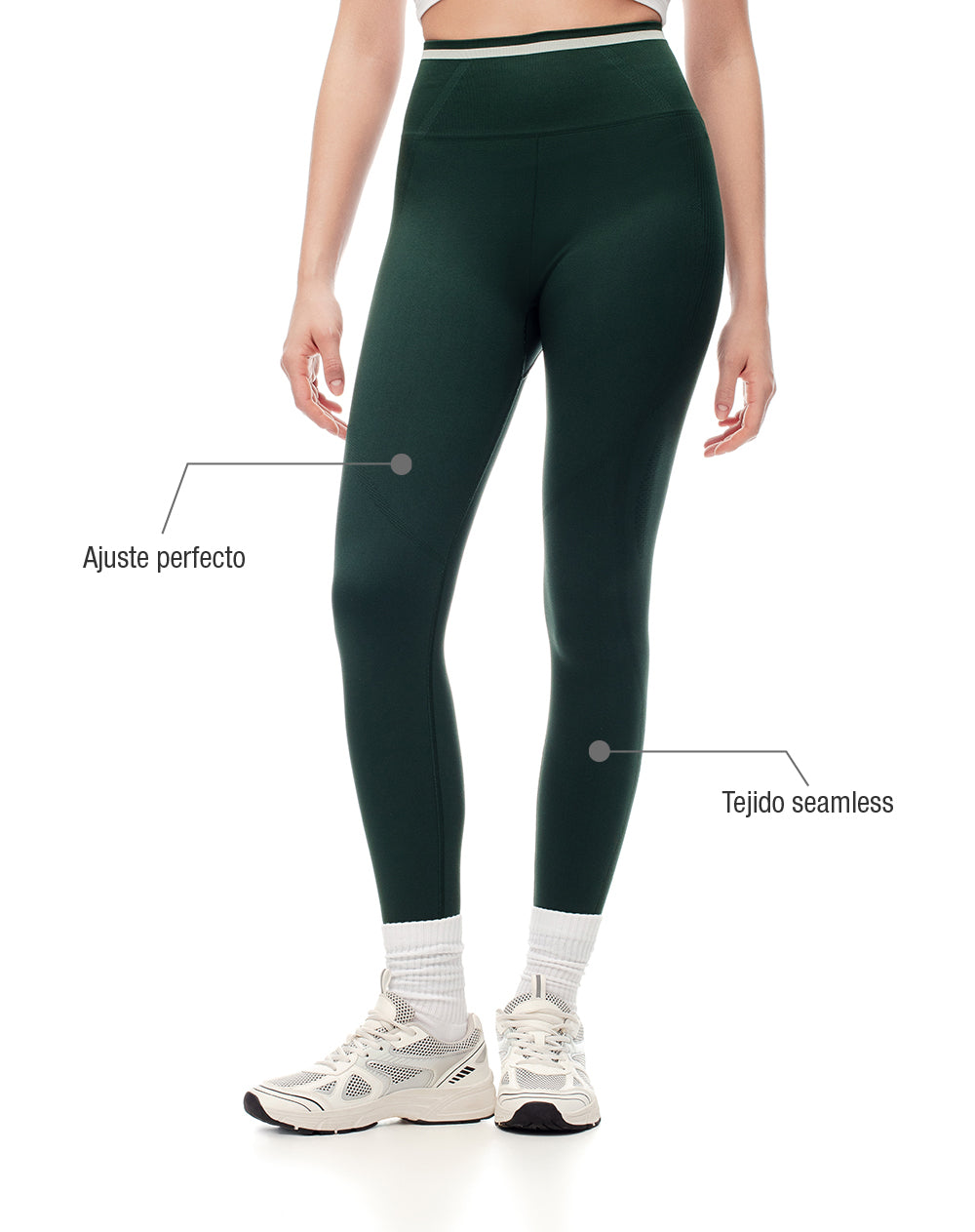 Top + legging deportivo verde mujer