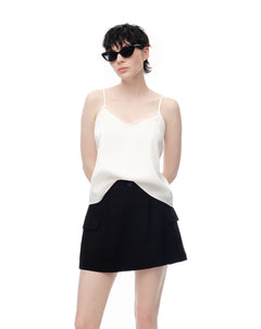 Falda short tiro negra mujer