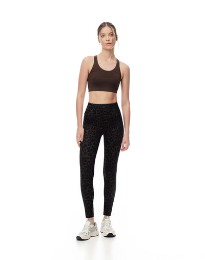 Legging tiro medio cafe estampado