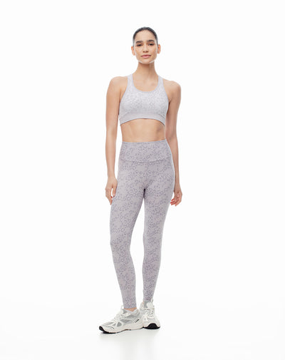 Legging tiro medio gris estampado