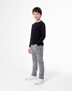 Jean Legus tiro medio denim gris