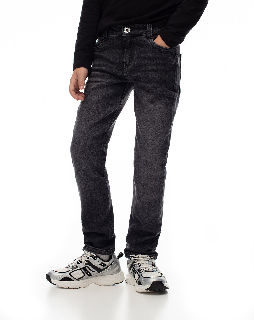 Jean Legus regular fit tiro medio denim negro