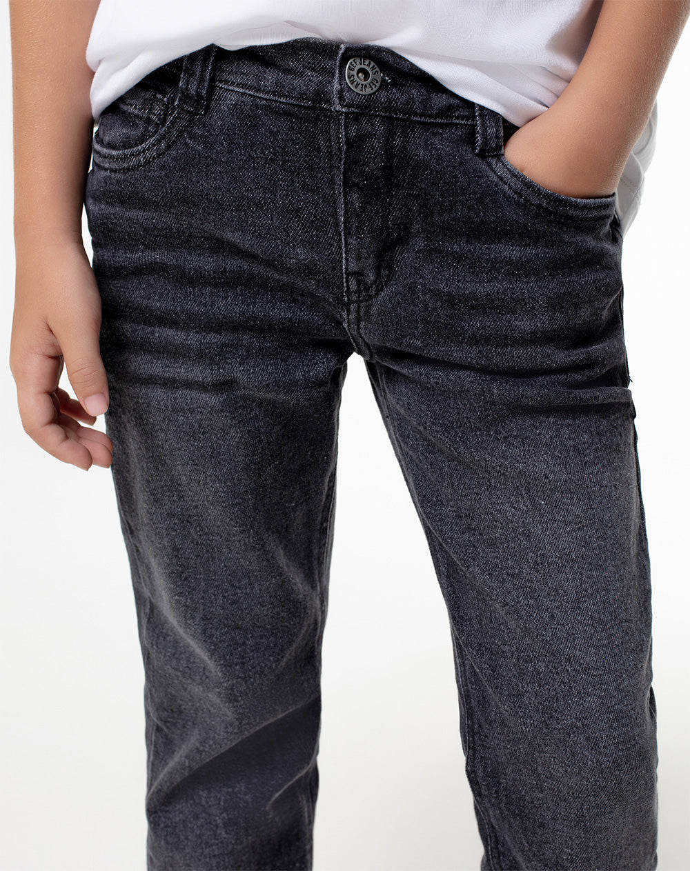 Jean Legus regular fit tiro medio denim negro