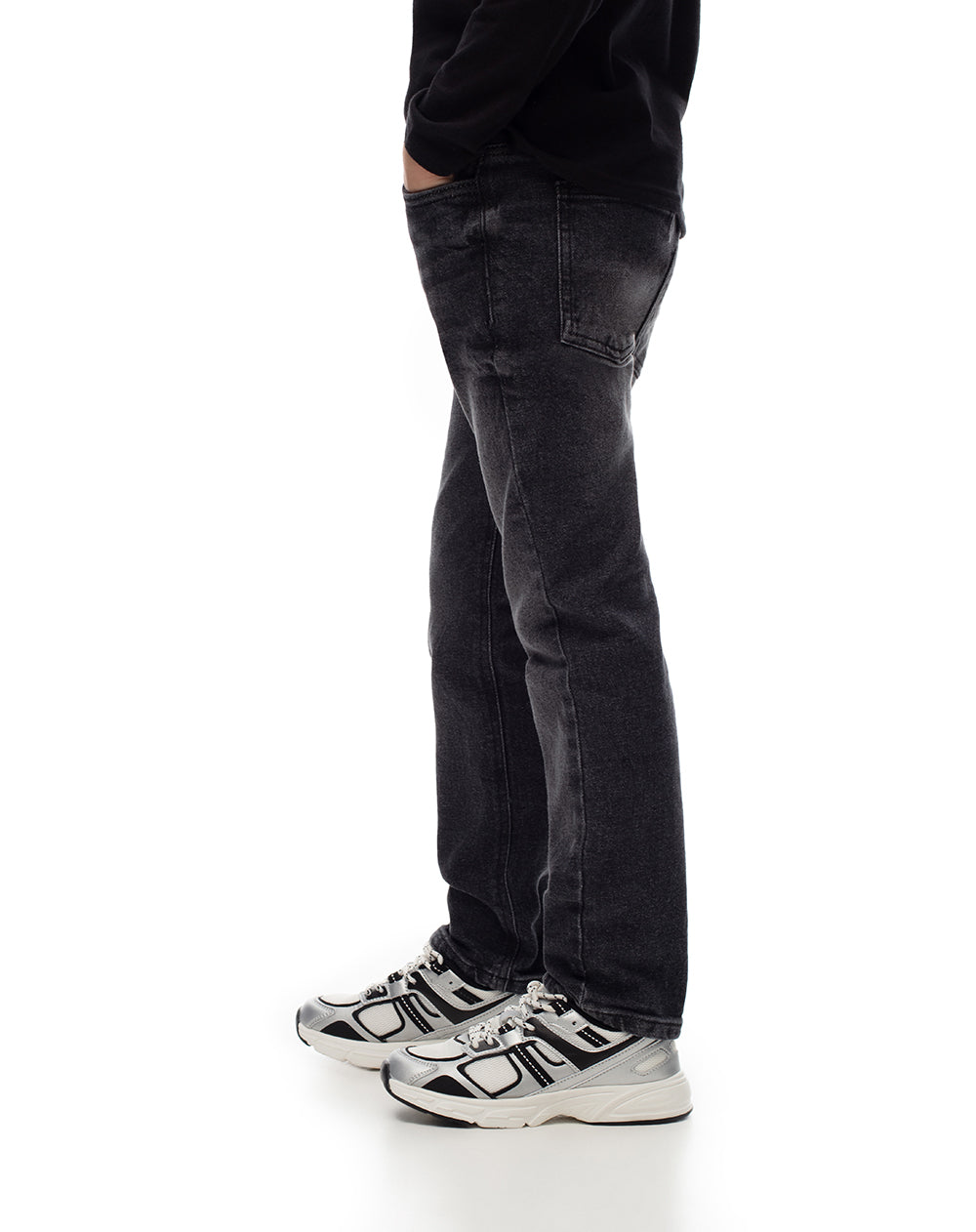 Legus Rör Jean Legus Regular Fit Tiro Medio Denim Negro | Pantalón para Niño