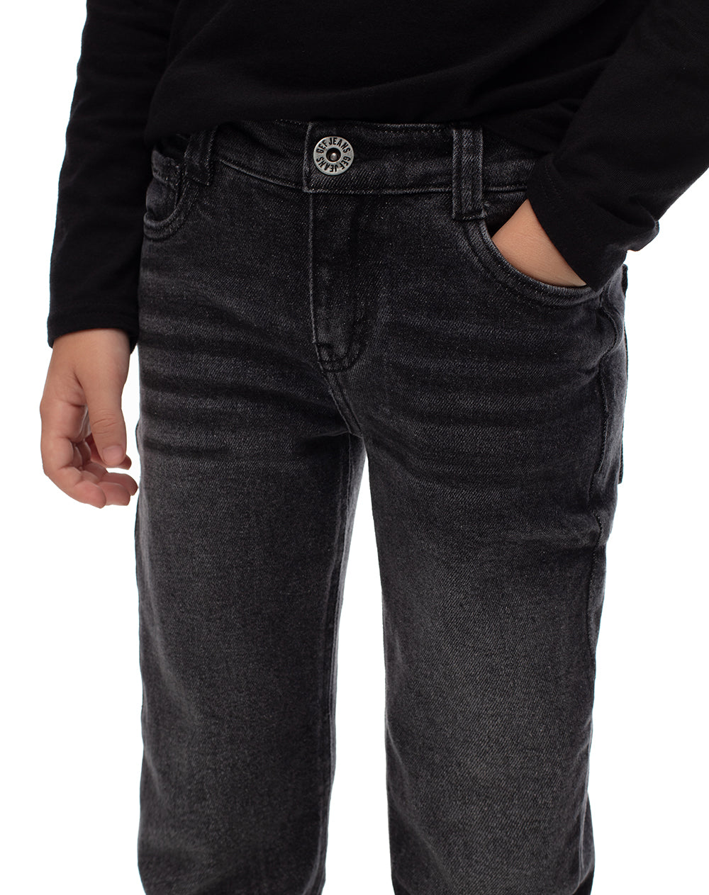 Jean Legus regular fit tiro medio denim negro