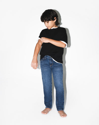 Jean recto índigo oscuro niño
