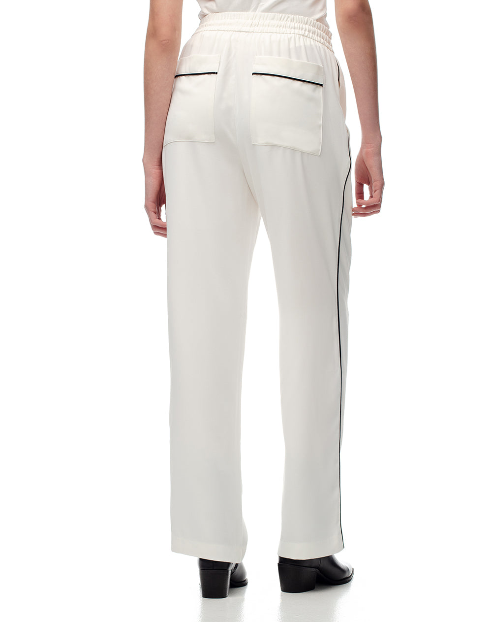Pantalón loose fit tiro alto blanco