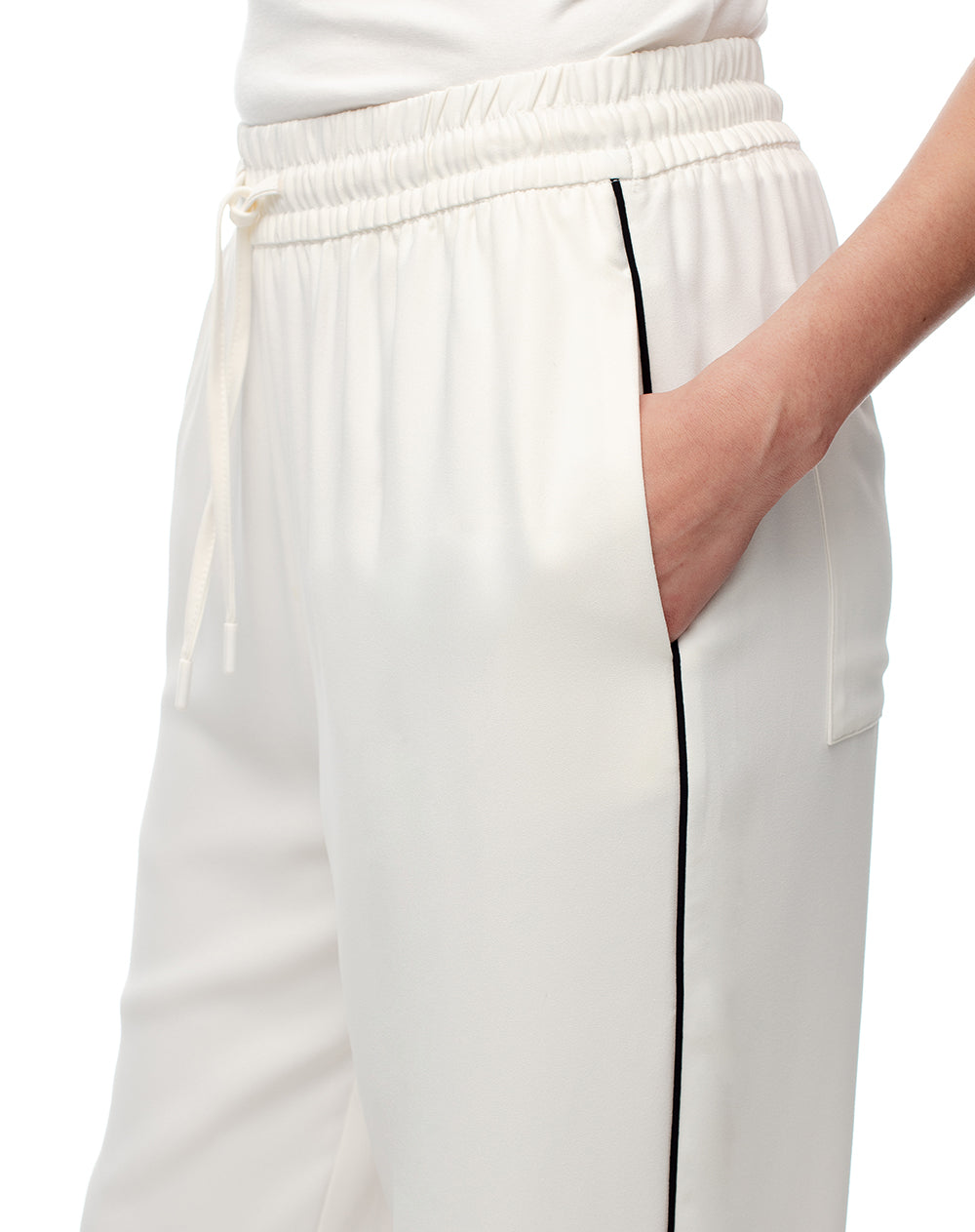 Pantalón loose fit tiro alto blanco