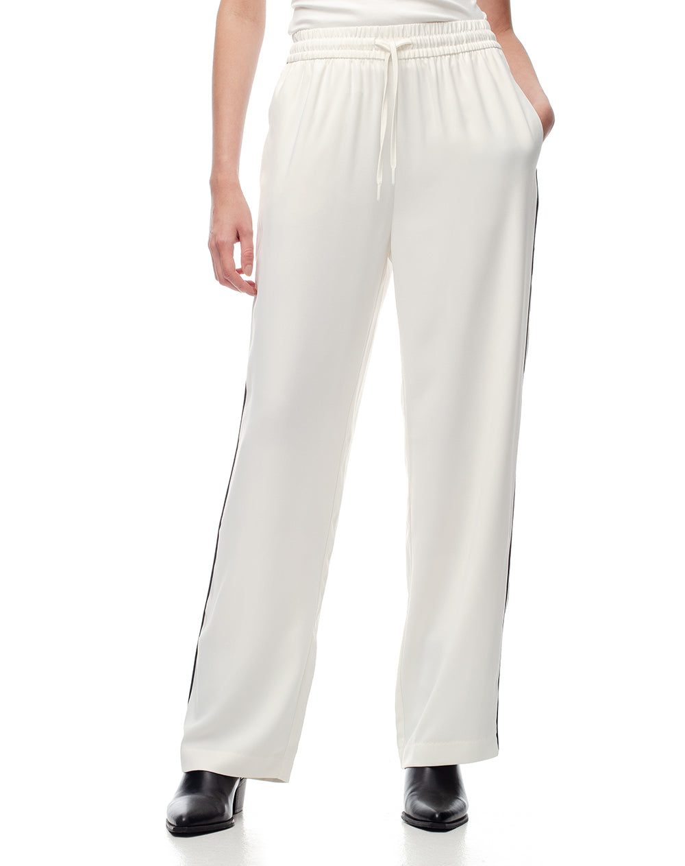 Pantalón loose fit tiro alto blanco