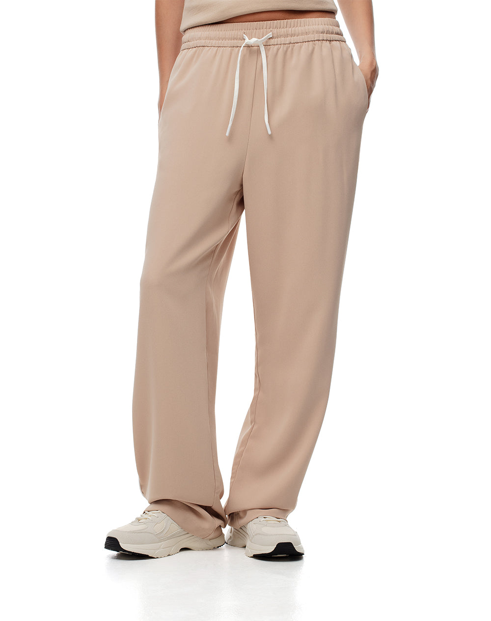 Pantalón loose fit tiro alto kaki