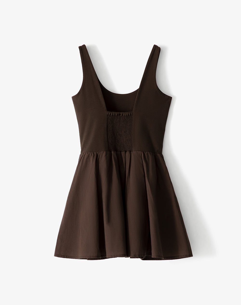 Vestido mini con falda en A chocolate mujer