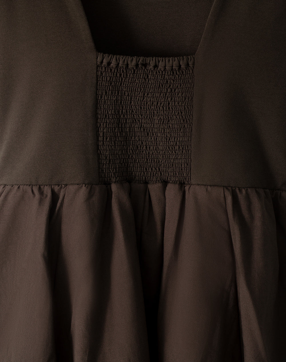 Vestido mini con falda en A chocolate mujer