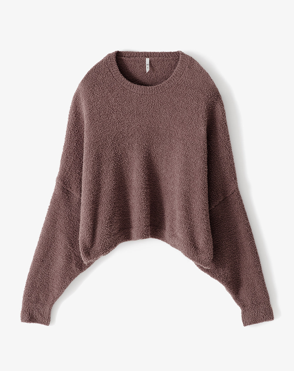 Suéter relax textura bouclé café mujer