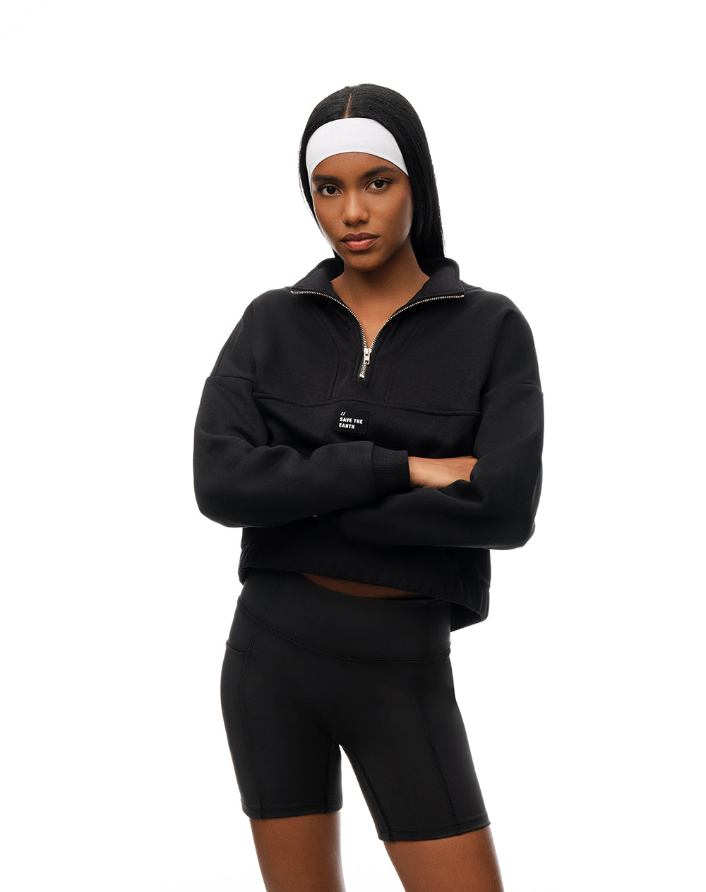 Biker deportivo soporte abdomen negro mujer