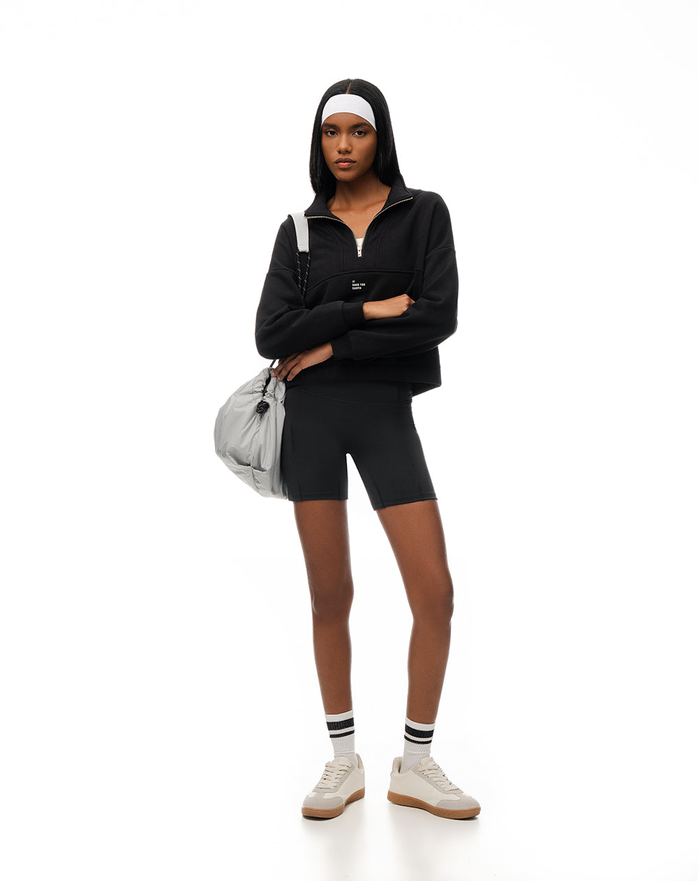 Biker deportivo soporte abdomen negro mujer