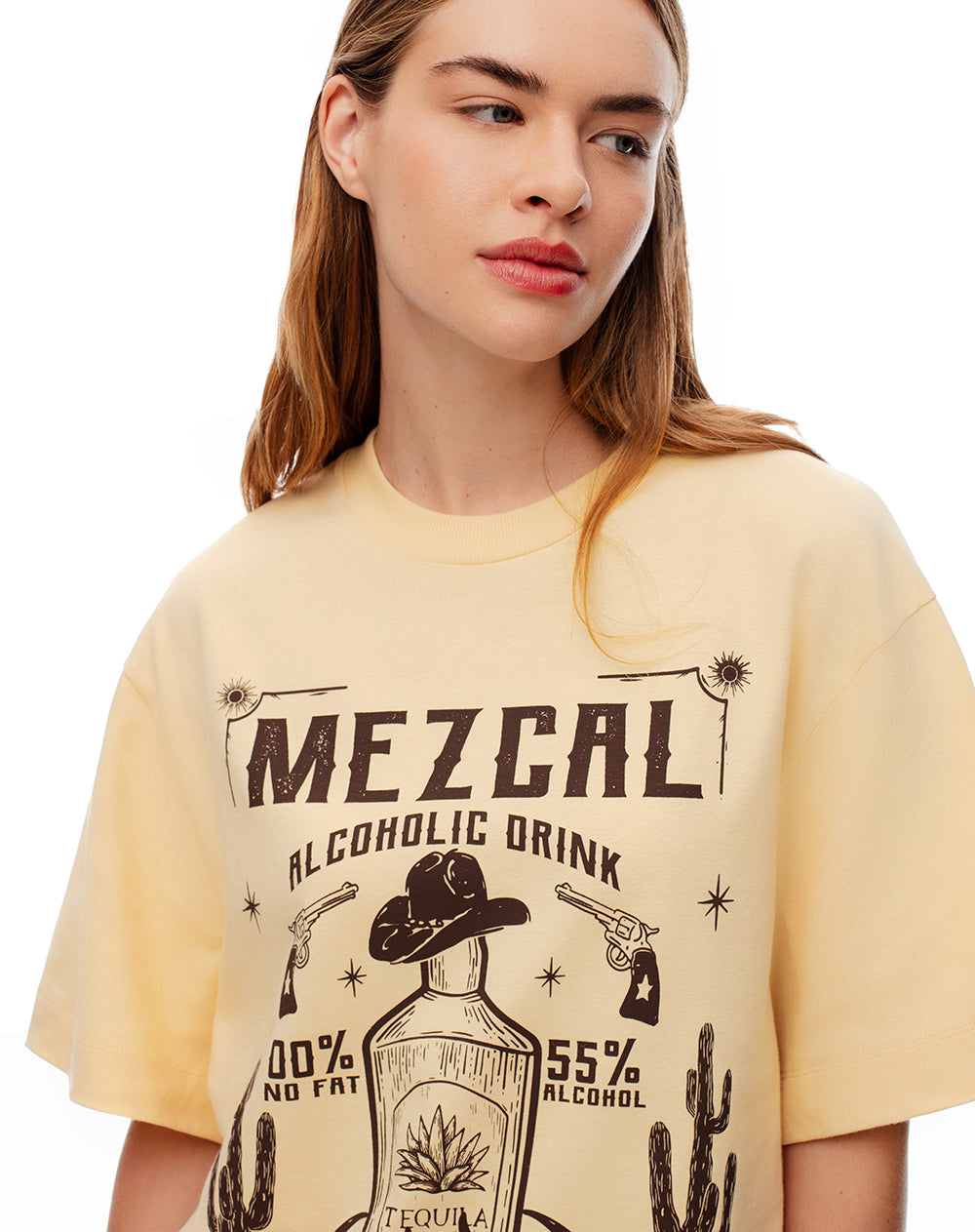 Camiseta relaxed fit manga corta amarilla