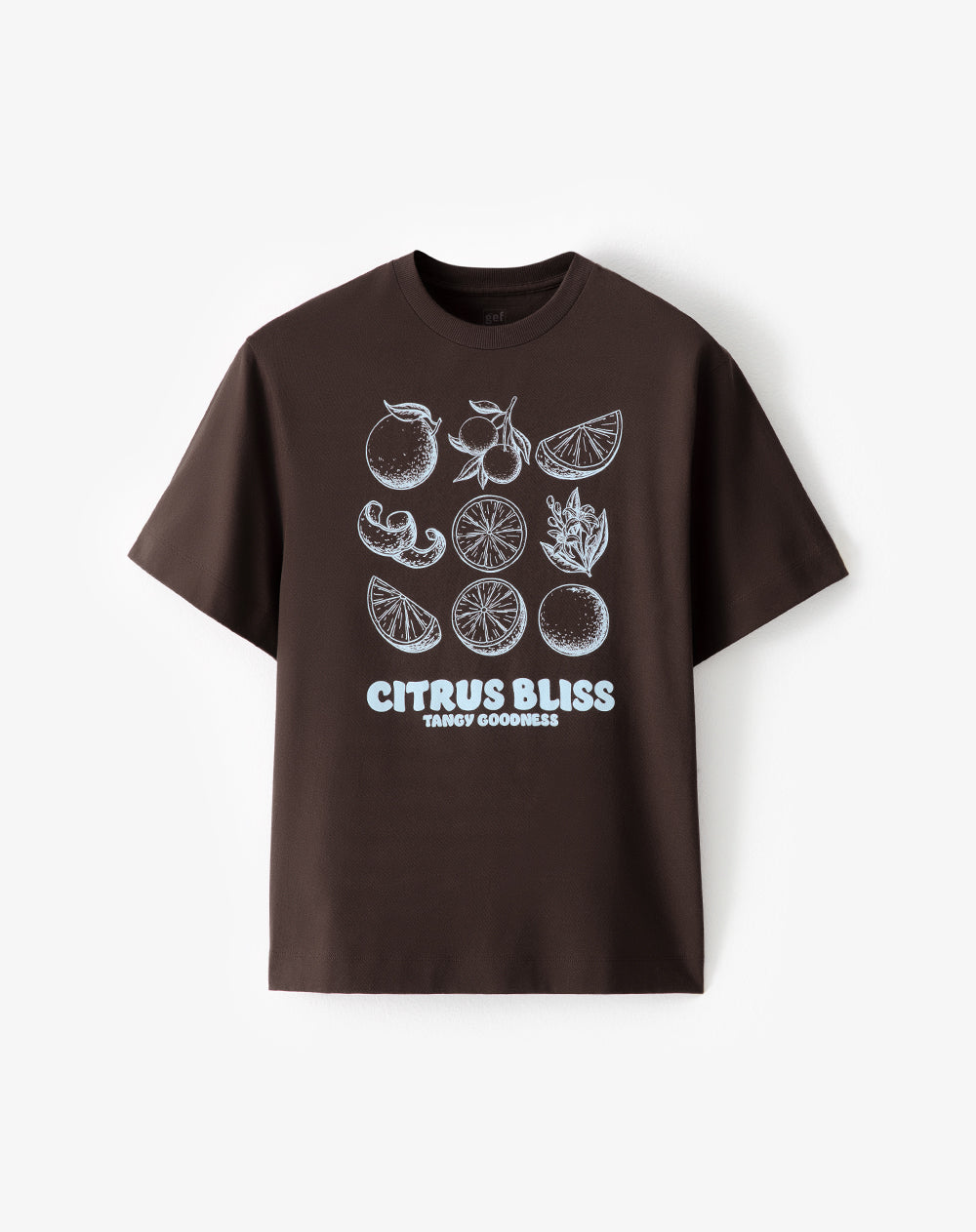 Camiseta oversize algodón chocolate estampada mujer