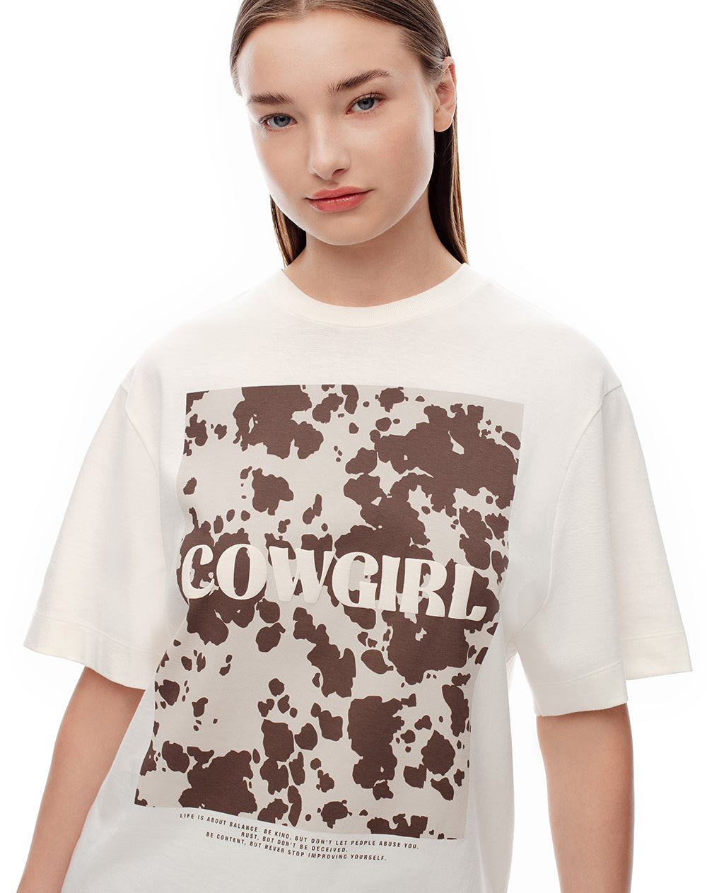Camiseta relaxed fit manga corta habana